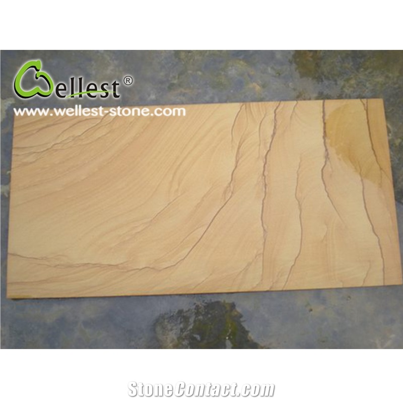 Honed Finished Yellow Sandstone Swimming Pool Copings Pavers