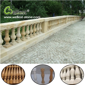 Honed Surface Beautiful Sandstone Balustrades for Outside