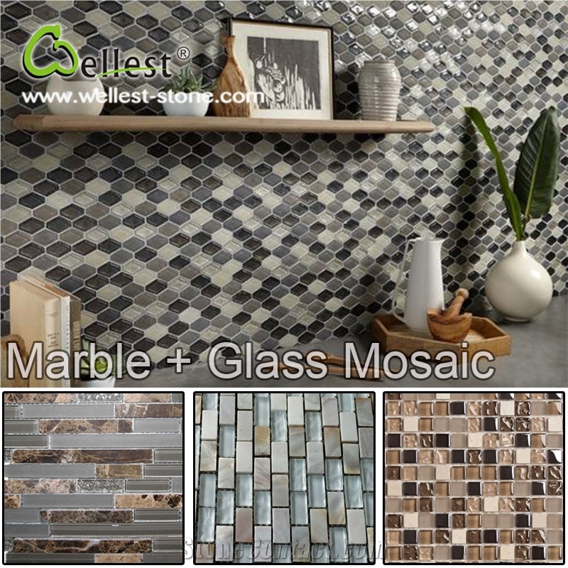 Hot Selling Best Price Marble and Glass Mosaic for Wall Decoration
