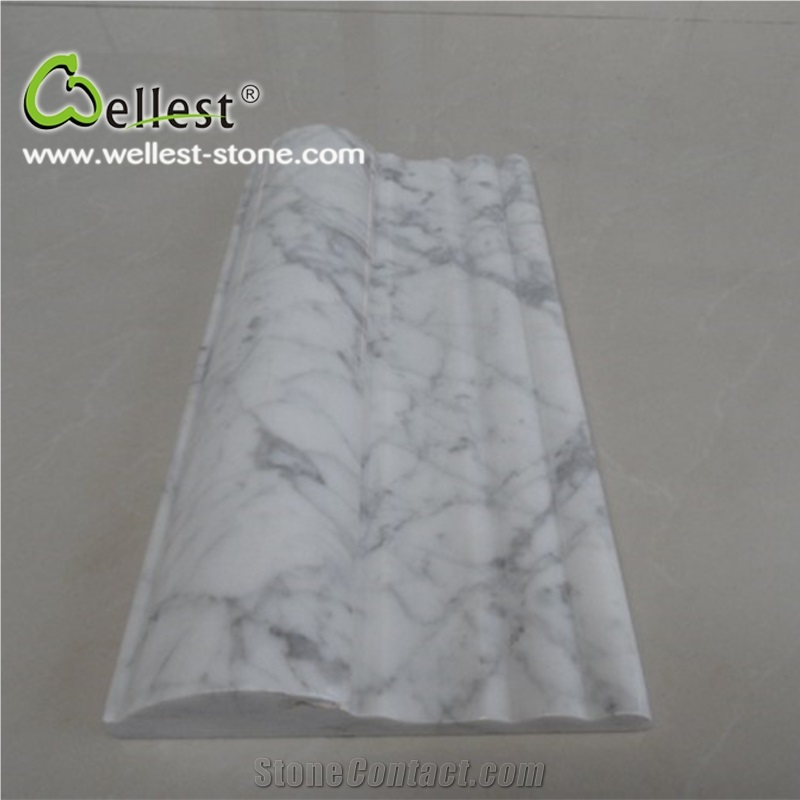Natural White Polished Finished M820 Staturietto Marble Moulding