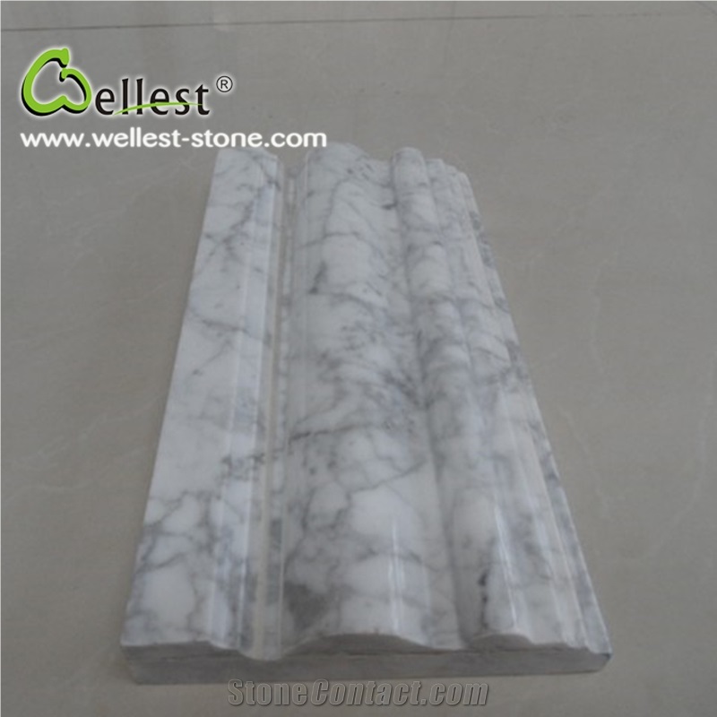 Natural White Polished Finished M820 Staturietto Marble Moulding