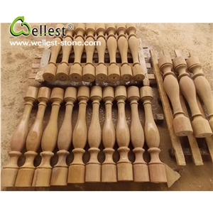 New Design Yellow Sandstone Baluster with Honed Finished