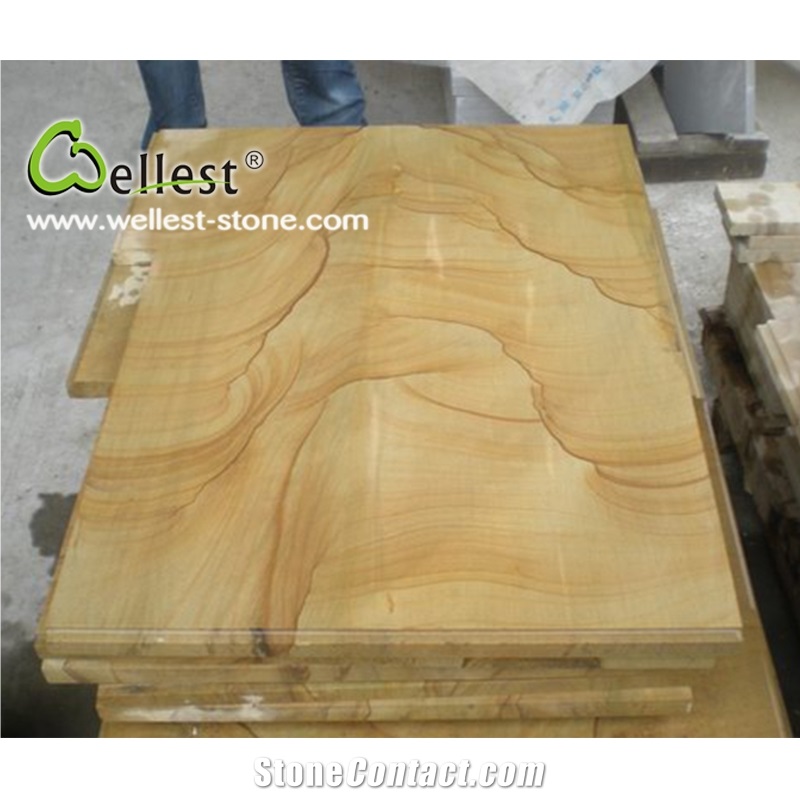 Wholesale China Sy155 Wave Sandstone Tile & Slab for Wall Tile Silk Road Sandstone