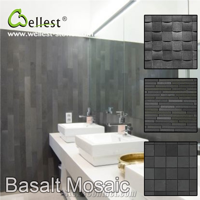 Wholesale New Design Natural Black Basalt Mosaic for Wall