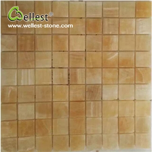 Wholesale Polished Golden Onyx Mosaic for Wall Decoration