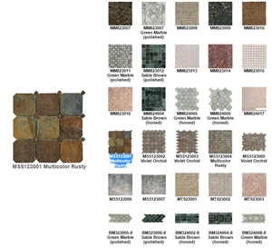 Mss123001 Multicolor Rusty Slate Mosaic