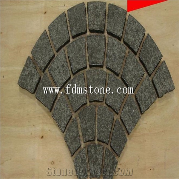 Bushhammered G684 Black Basalt Stone Tile & Slab