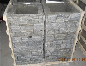 Cement Gate Posts for Garden, China Slate Cultured Stone Gate Posts