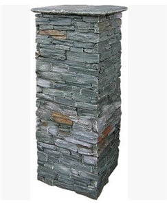 Cement Gate Posts for Garden, China Slate Cultured Stone Gate Posts