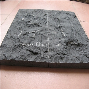Chiselled Hainan Black Basalt Floor Tiles