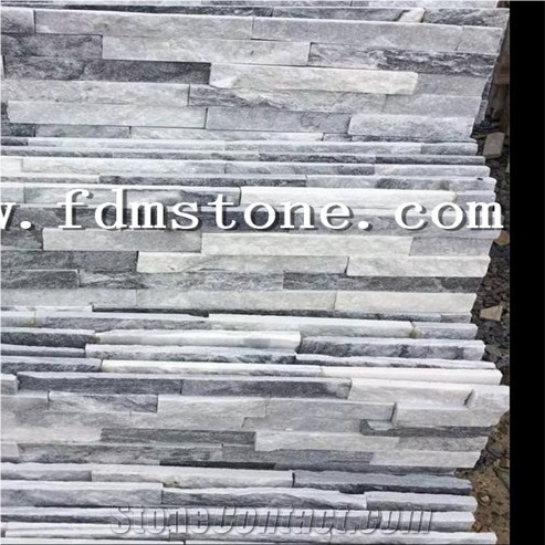 Ivory Marble Ledge Stone Panel for Wall Cladding, White Marble Wall Cladding