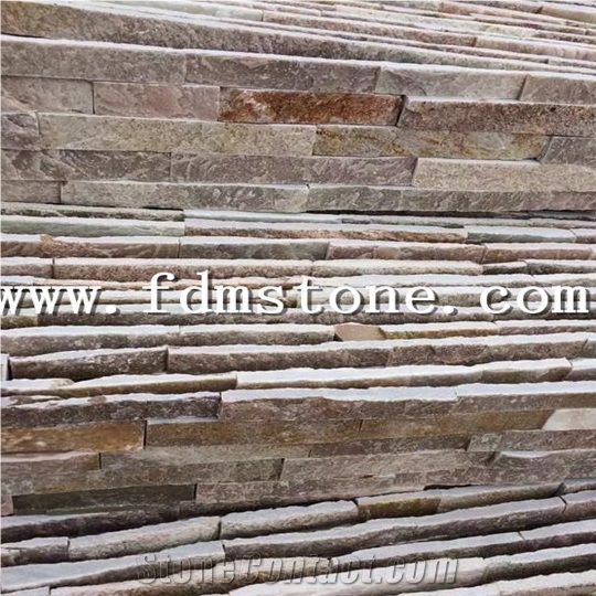 Pink Quartizite Stacked Stone,Ledge Pannel，Wanaka Schist Exterior Features