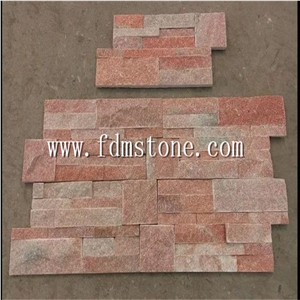 Pink Red Quartzite Culture Stone,Stackstone,Wall Cladding