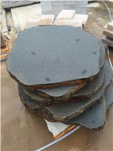 Xiamen Basalt Bushhammered Flagstone,Random Stone Paver, Black Grey Landscaping Paver