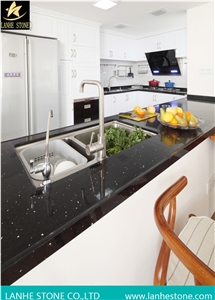 Black Quartz Stone Kitchen Countertop,Export-Oriented Manufacturer and Exporter,Kitchen-Counter Upgrade,Safety Guaranty,Anti Corruption,Anti Fading,Scratch Resistance