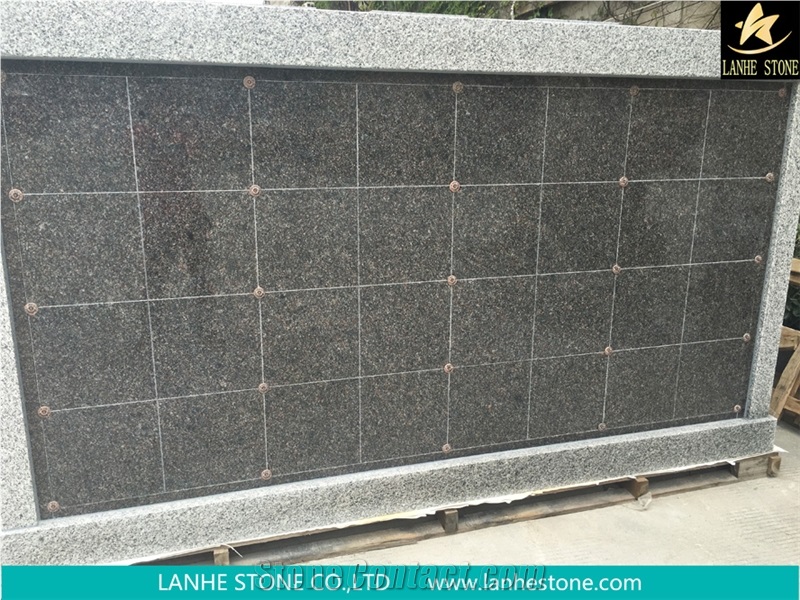 China Grey Granite Columbarium,Grey Granite Stone 48 Niches Cemetery Columbarium,Cremation Columbarium,Urns,Shanxi Black Grey Granite Cremation Columbarium
