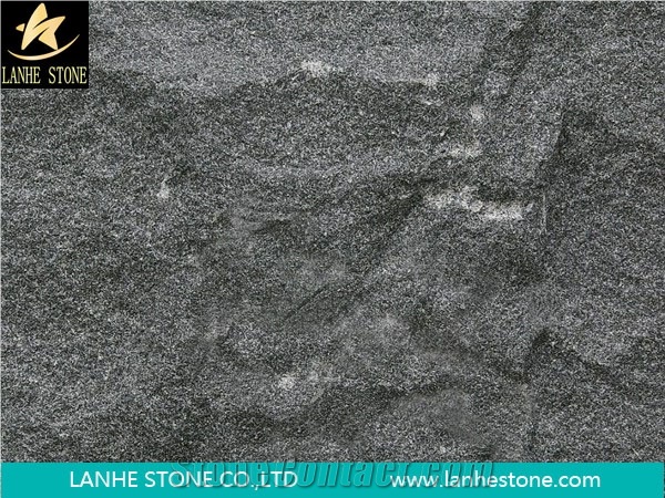 China Natural Split Face Black Granite Mushroom Stone & Panels,Shanxi Black Mushroom Wall Cladding,Mushroomed Stone