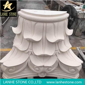 China Yellow Marble Column Base for Decorative