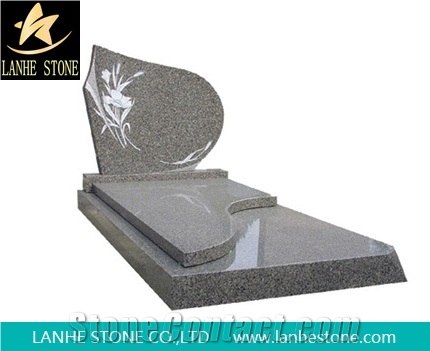 Chinese Grey Granite Tombstone Design
