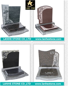 Engraved Monument & Tombstone,Green Granite Monument & Tombstone,Gravestone with Heart-Shaped Carving & Headstone