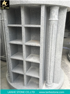 G603 Light Grey Granite & Shanxi Black Granite Columbarium,Chinese Granite Mausoleum Design,Cemetery Granite Columbarium Design