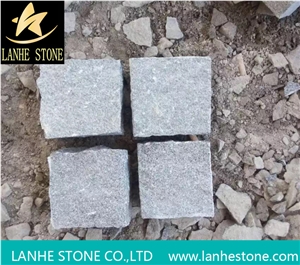 G654 Granite Cobble Stone,Black Granite Pavers,Sesame Black Granite Cobble Stone