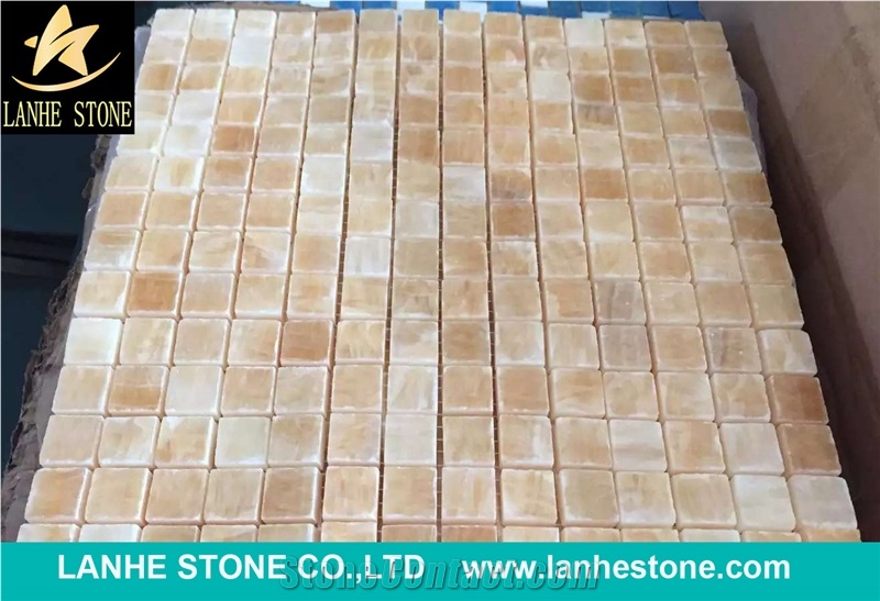 Latest and Cheapest Rosin Jade Stone Mosaic, Polished Newest Yellow Onyx Mosaic, Popular Jade Mosaic