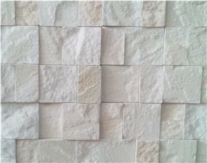 Mint Sandstone Split Face Mosaic, Beige Sandstone Wall Mosaic