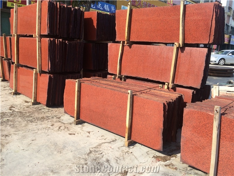 Fargo Dyed Red Granite Polished Small Slabs 240up*60up, Chinese Dyed Red/G657 Dyed Red Granite Polished Slabs for Wall/Floor Covering