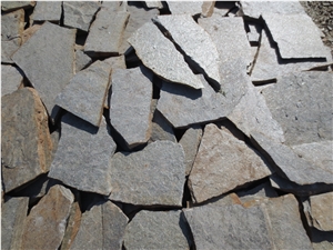 Fargo Grey Quartzite Random Shape Flagstones, China Grey Quartzite Irregular Wall Cladding Pieces, Grey Qaurtzite Flagstones for Walling/Road Paving
