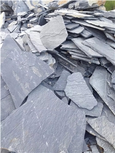 Fargo Grey Slate Random Shape Flagstones, China Grey Slate Irregular Flagstones, Grey Slate Irregular Wall Cladding Pieces, Slate Flagstone for Road Paving