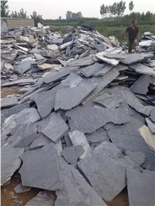 Fargo Grey Slate Random Shape Flagstones, China Grey Slate Irregular Flagstones, Grey Slate Irregular Wall Cladding Pieces, Slate Flagstone for Road Paving