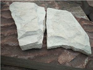 Fargo White Sandstone Irregular Mushroomed Wall Cladding Pieces, China White Sandstone Random Shape Mushroomed Wall Stone, Split Face White Mushroom Stone