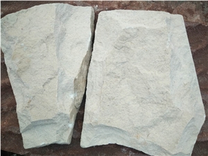 Fargo White Sandstone Mushroomed Wall Cladding Pieces, White Sandstone Split Face Mushroomed Wall Stone