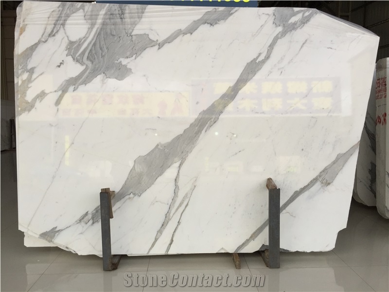 Calacatta Carrara Italy White Marble Tiles & Slab