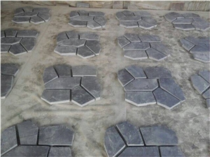 China Black Slate Flagstone on Net,Black Slate Flagstone,China Black Slate Paving, Floor Covering