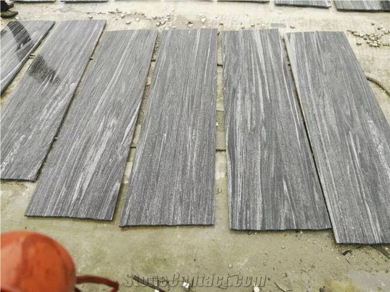 China G302 Granite Landscaping Veins Granite Slabs,Nero Santiago,Wood Grain Black Granite Slabs&Tiles