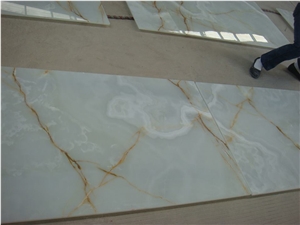 China White Onyx with Golden Thread,Tiles & Slabs, Wall Covering & Flooring, White Onyx, Elazig White Onyx