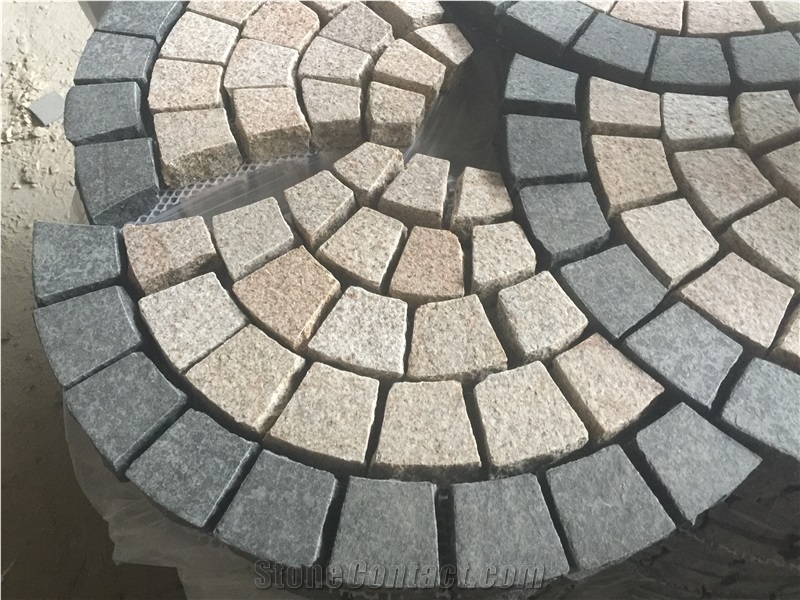 FanShaped Mesh Paving Flamed Stone, Fan Shape Mesh Granite Stone, G682