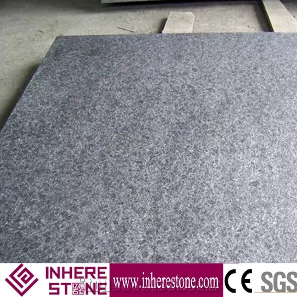 China Black Pearl Granite Flamed Surface G684 Granite,Diamond Black,Padang Nero,Palladio Dark Granite Wall Flooring Tiles
