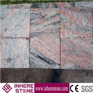 Chinese Multicolor Red Granite Stone for Paver,Red Juparana Landscaping Cube Stone,Wuhan Red Granite Price