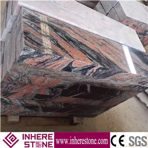 Multicolor Red Hubei Granite Stairs,Rosso Multicolor Granite Red Juparana Steps