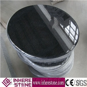Shanxi Black Granite Table Tops Round Table Top, Polished Round Table Tops