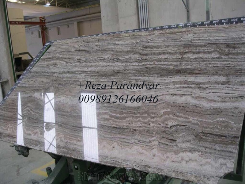 Persian Silver Travertine Block, Iran Grey Travertine