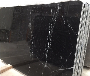 Marquina Black Marble Tiles & Slabs 1cm, Negro Marble Polished Floor Covering Tiles, Walling Tiles