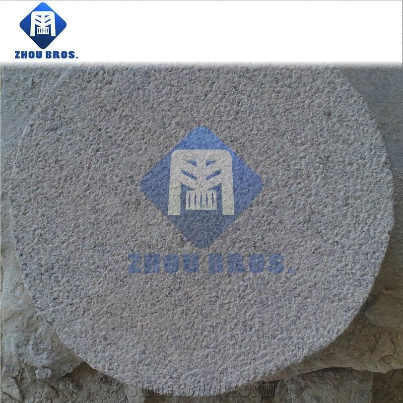 G603 10cm Thickness Slungshot Natural Stone Round Granite Stone for Garden&Buliding Material