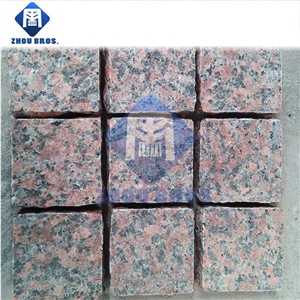 Gr-067 Leaf Red Maple Red Granite Cube Stone & Pavers