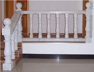 China White Crystal Guangxi White Marble Balustrades & Handrailing,Interior Building Stone