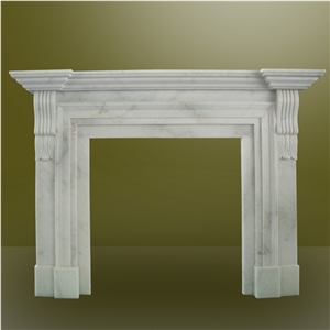 China White Marble Fireplace Mantel / Fireplace Hearth