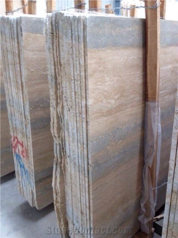 Italy Silver Travertine Polished Slabs & Tiles Walling Covering